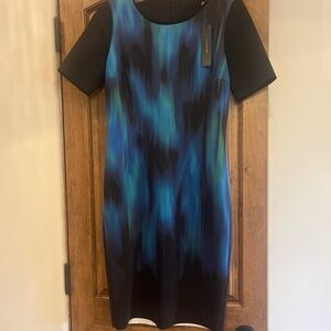 Elie Tahari Electric Blue Print Sheath Dress (NWT!)